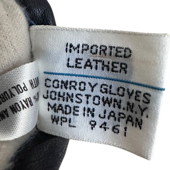 Conroy Leather Gloves Women’s Small Navy Blue Lined Winter Made in Japan - Picture 3 of 9